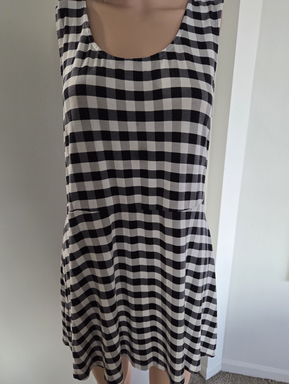 Soma Live Lounge Wear Black and White Checkered Sleeveless Dress Size Large
